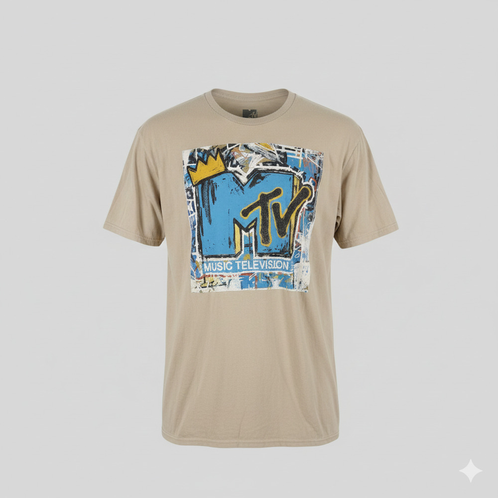 MTV Music Television Grafiti Logo Retro Men's T-Shirt Size 2XL